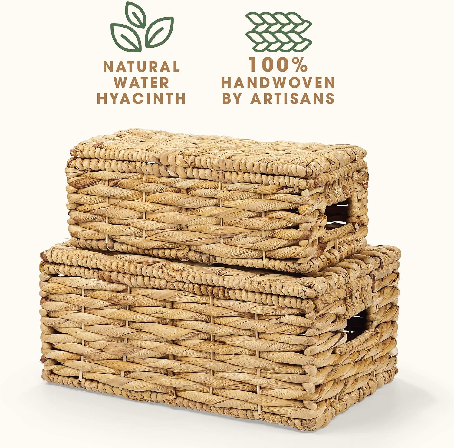 Woven Basket / Wicker Baskets / Natural / Set of 2