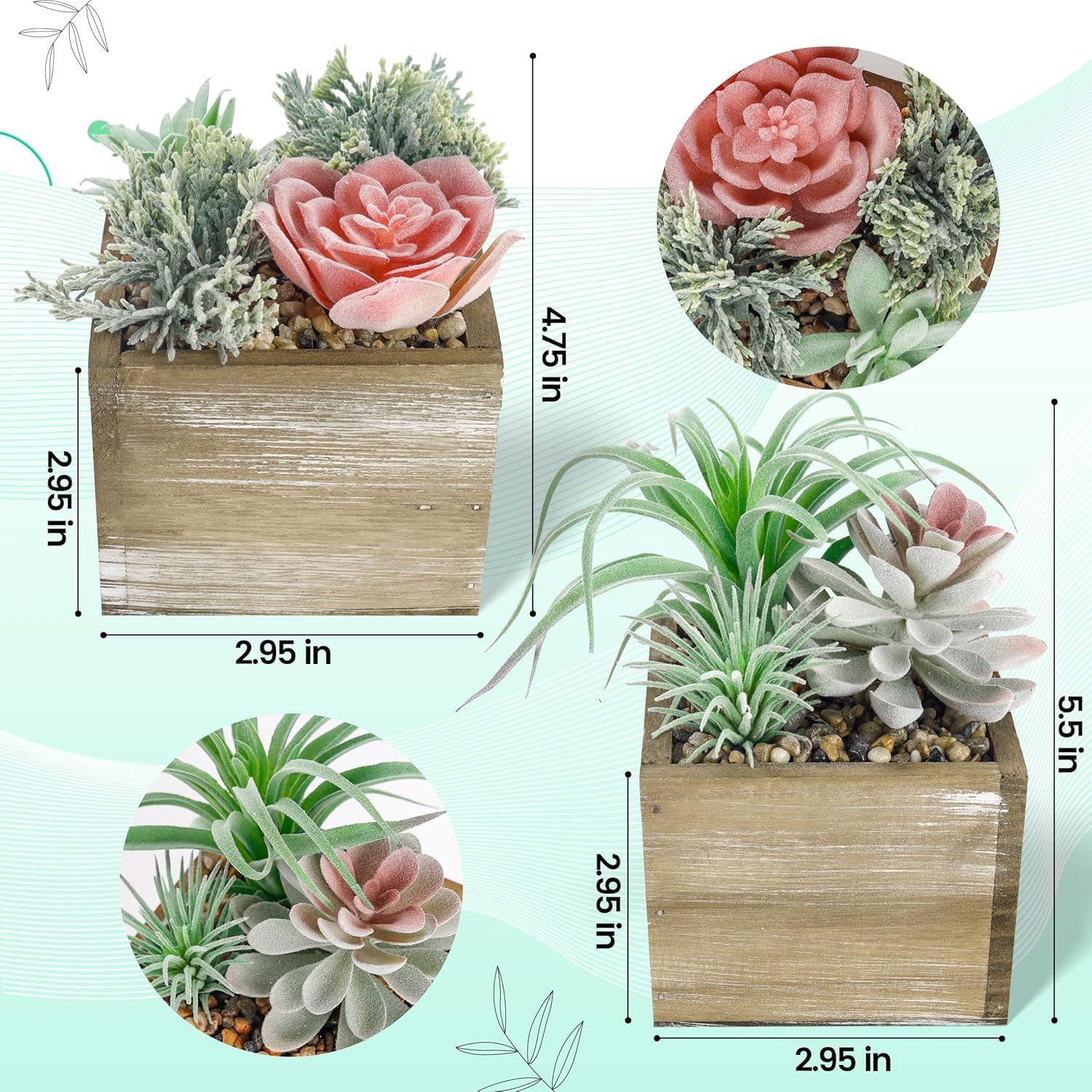 Flowers for Farmhouse / Pink / Set of 2