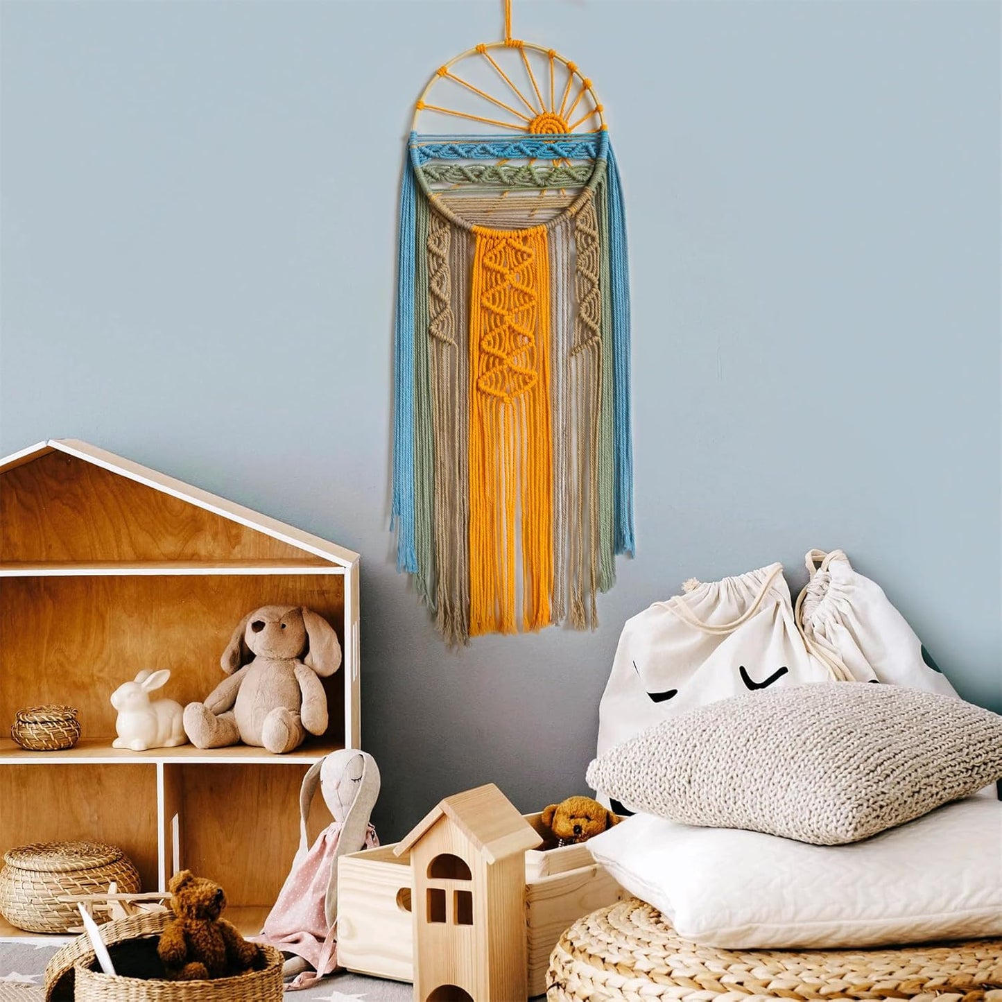 Macrame Wall Hanging Boho Macrame Wall Decor / Orange