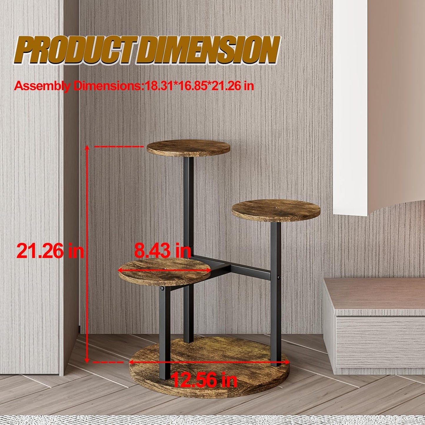 INGIORDAR 4 Tier Plant Stand Indoor Corner Tiered Holder Shelf Display Rack | Multiple Plants with MDF Top Board Metal