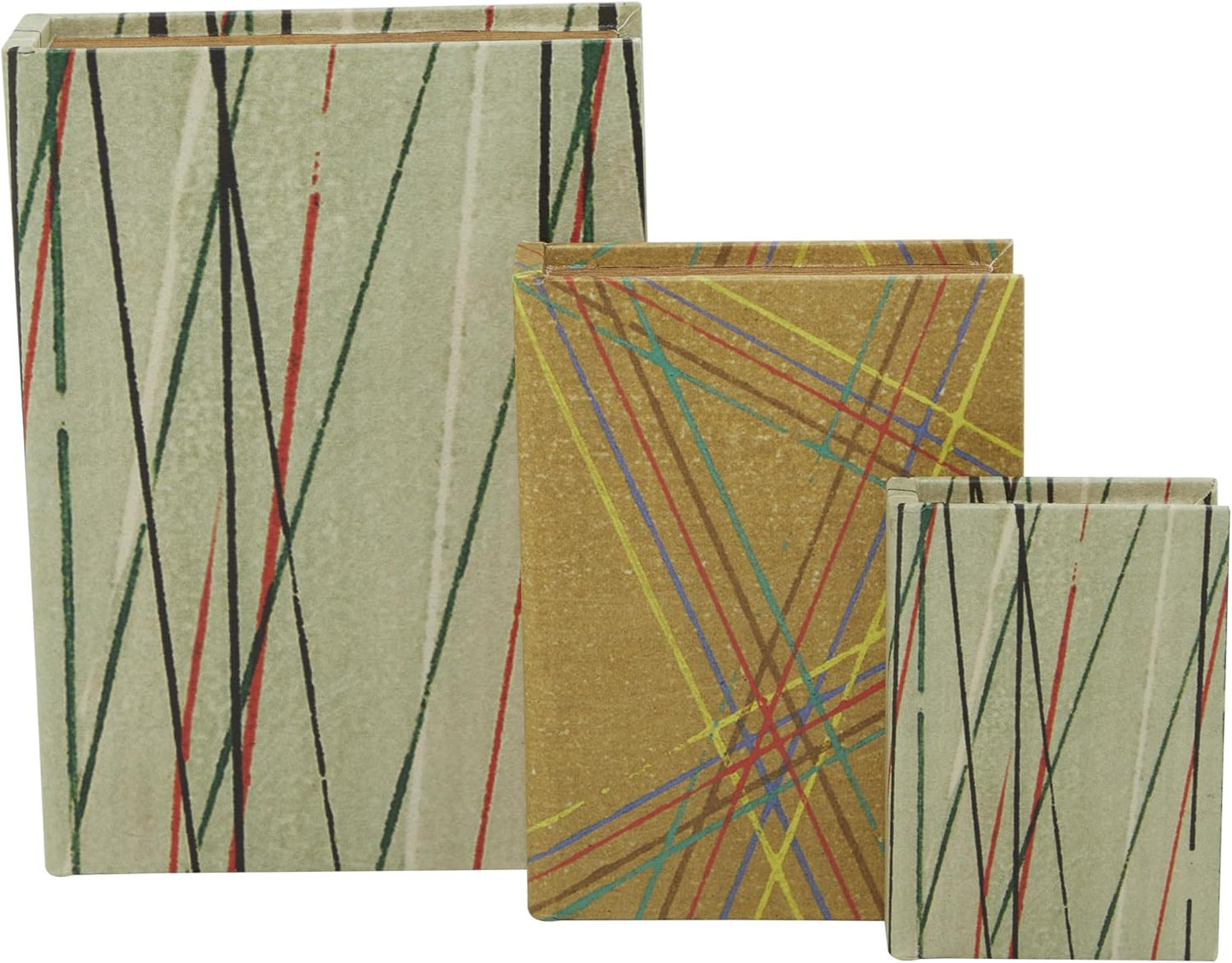 Faux Leather Abstract Decorative Box Faux Storage Book Book Shaped / Green / 11.90", 9.15", 6.40
