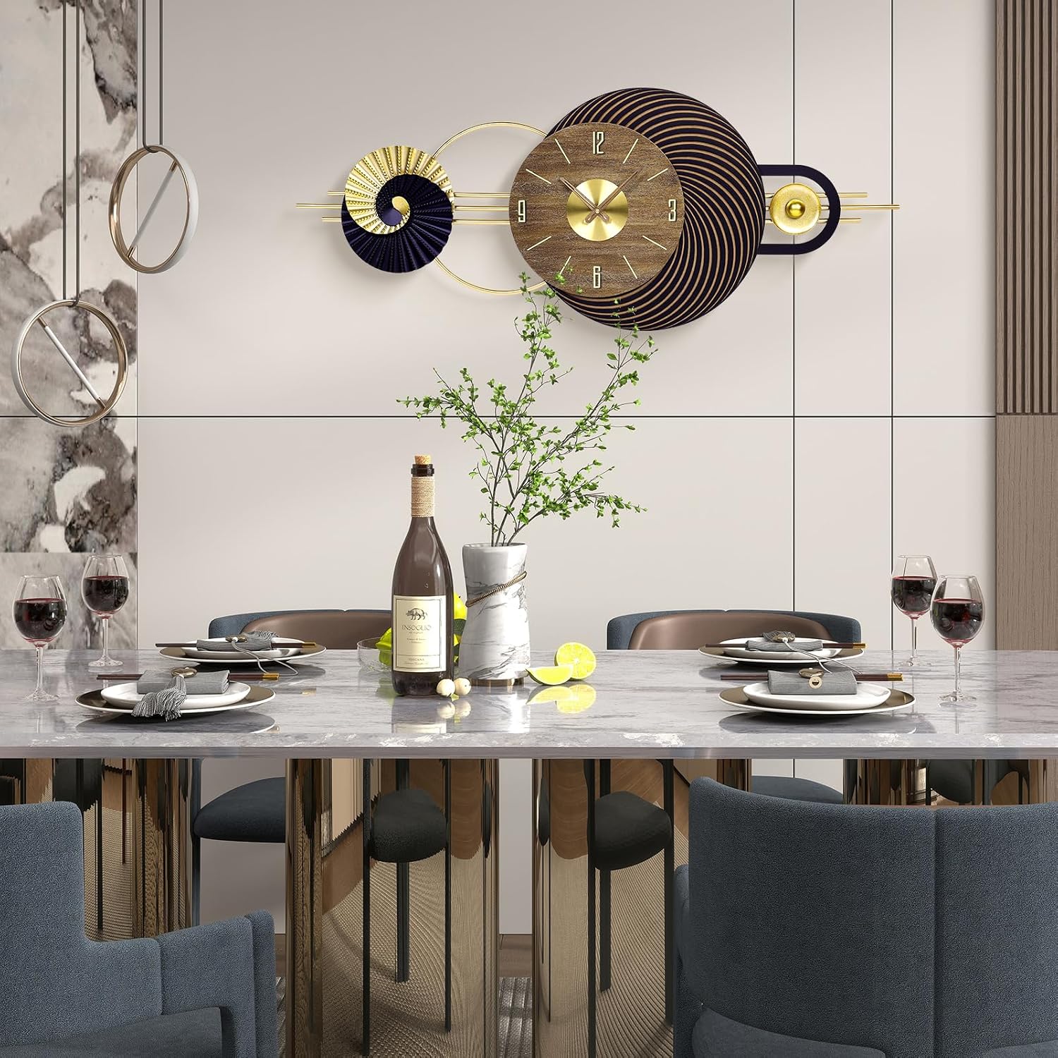 39x16 Inch Oversized Wall Clock Battery Operated, Modern Statement Decor | Quiet Movement, Easy to Read Display, Ideal