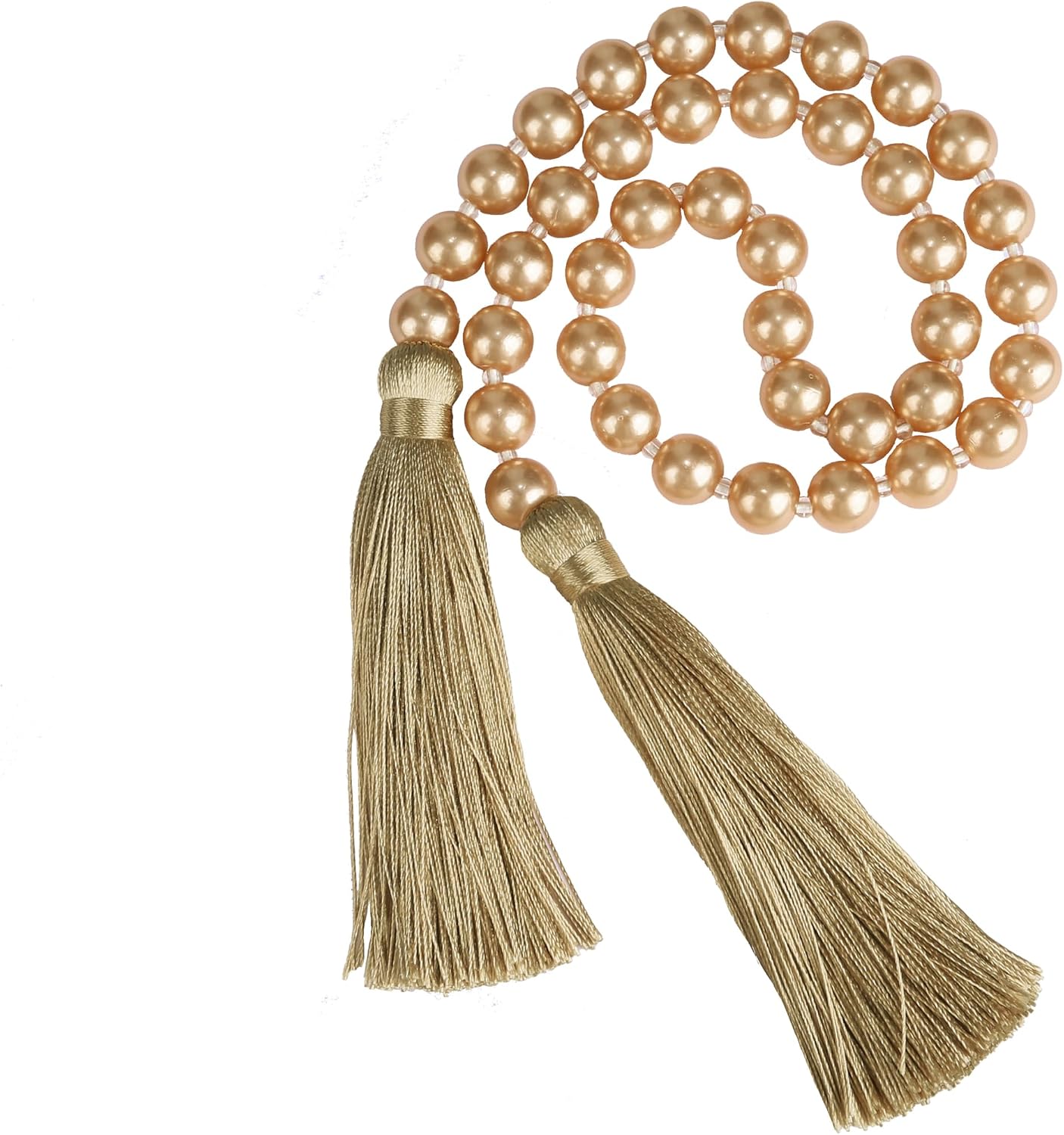 Pearl Glass Bead Garland / Gold / 34 Inch / Set of 2