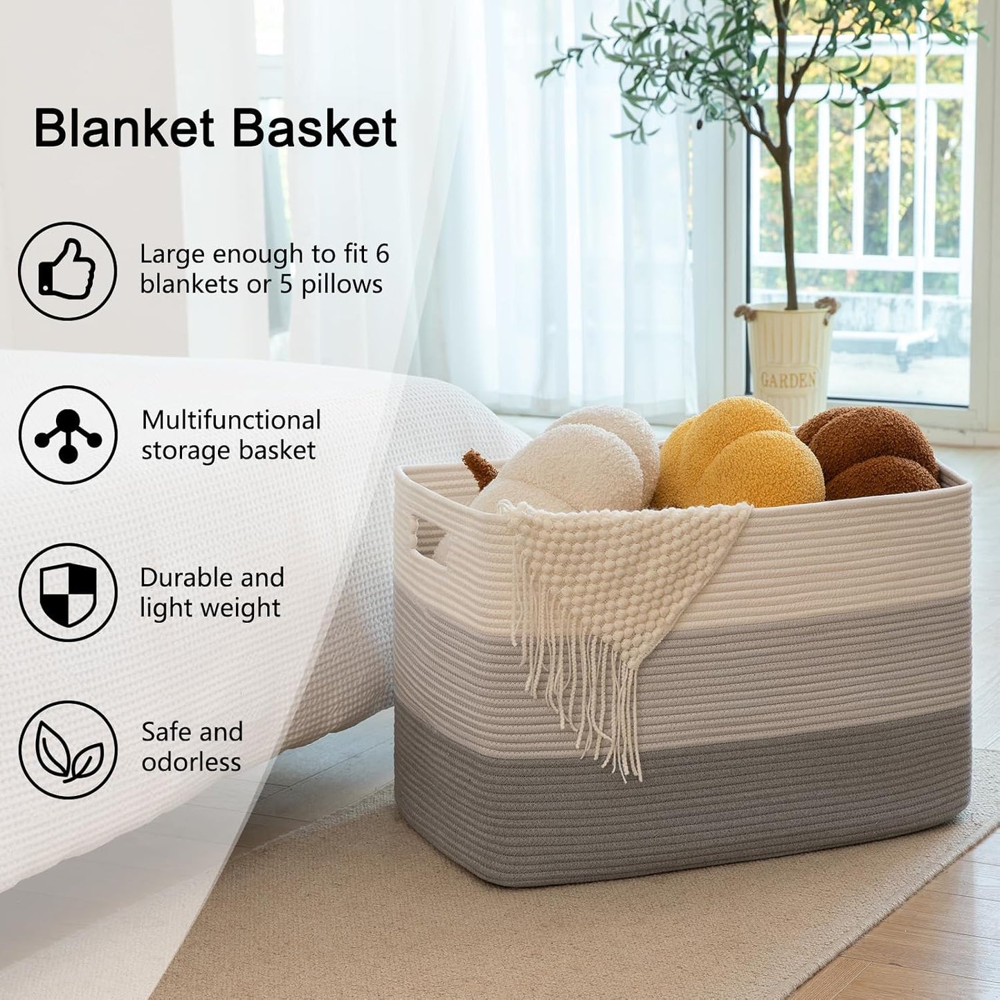 Rectangle Woven Baskets for Storage