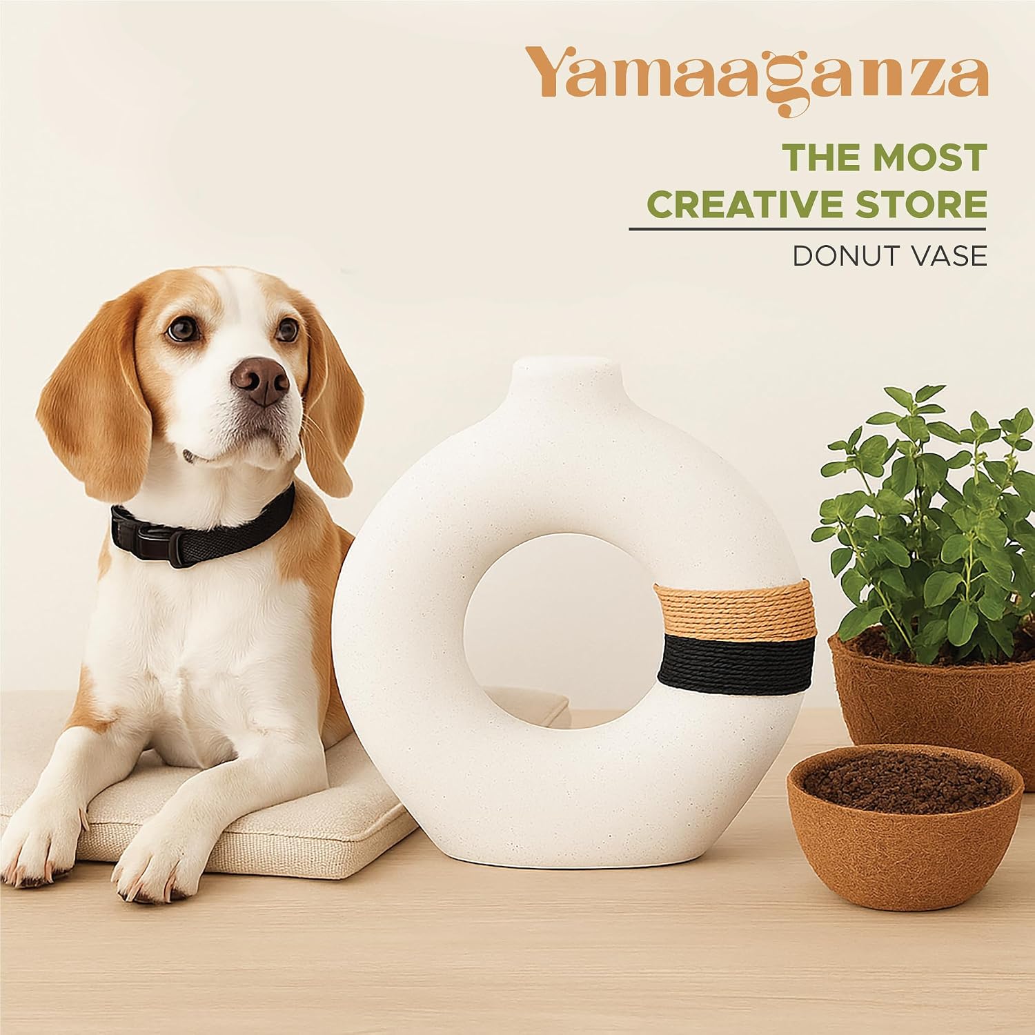 Decorative Modern Donut Shape Ceramic Vase / X1 Large