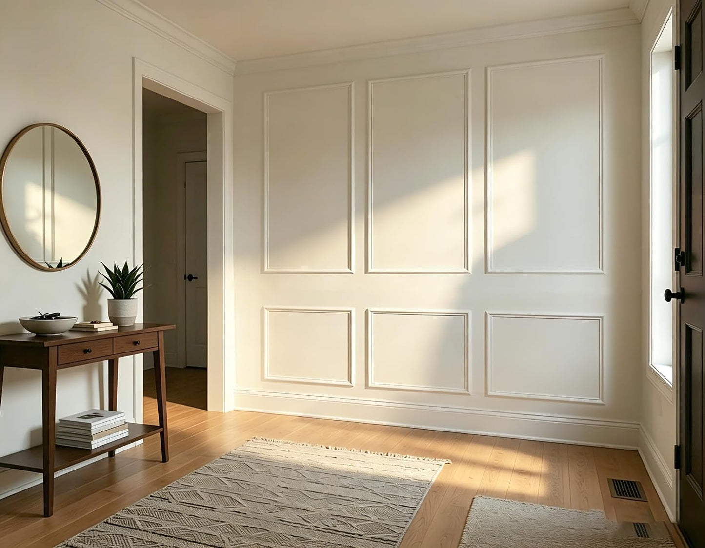 Box Trim Moulding Self Adhesive Premade Accent Panel for Accent Wall / 63 x 39 / 6 Panels