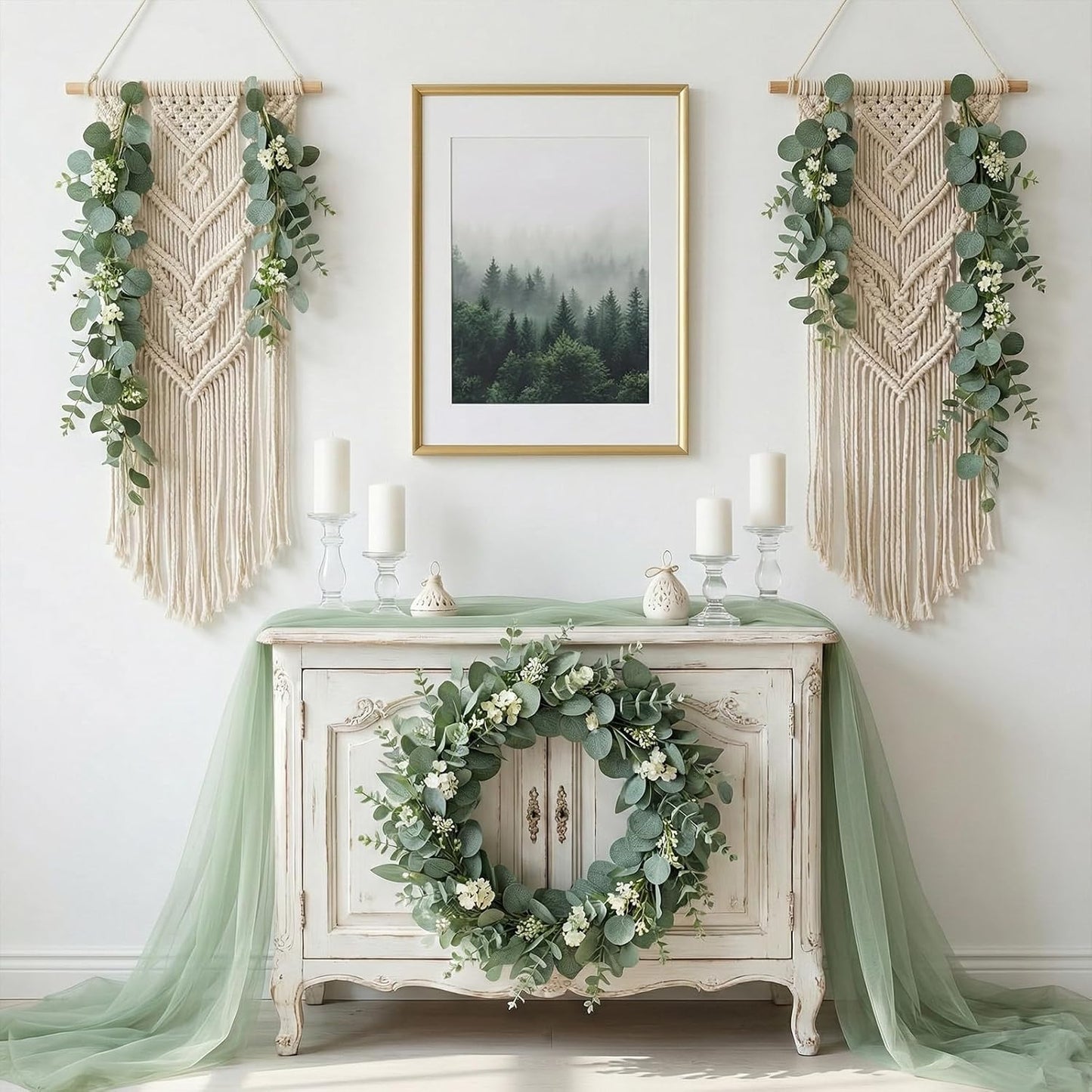 5 Kinds of Faux GreeneryEucalyptus Leaves Bulk for Vase Wedding / Green / Set of 130