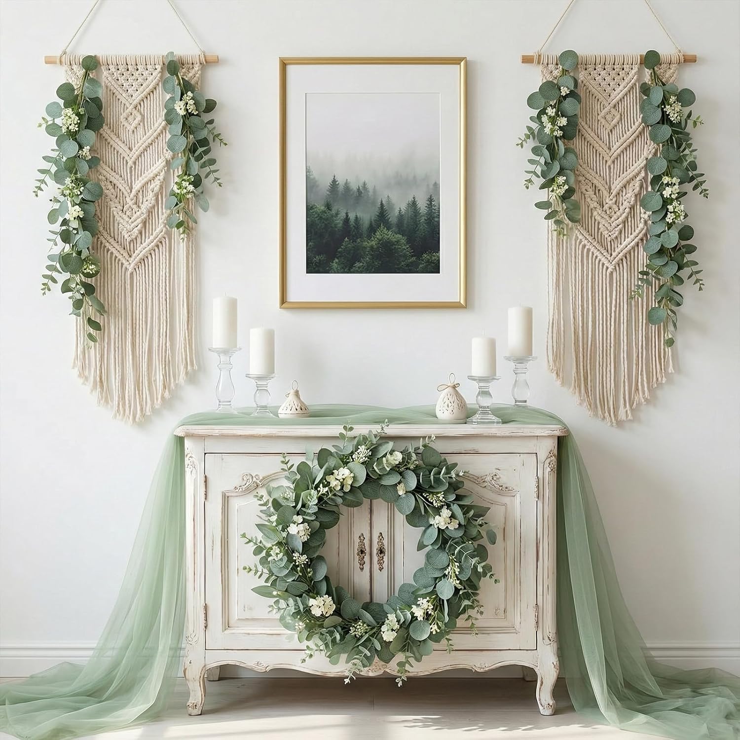 5 Kinds of Faux GreeneryEucalyptus Leaves Bulk for Vase Wedding / Green / Set of 130