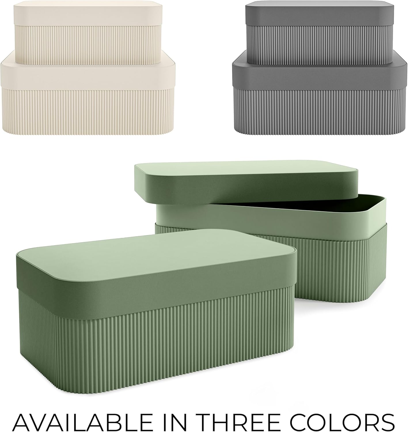 Decorative Storage Boxes / Sage / Set of 2