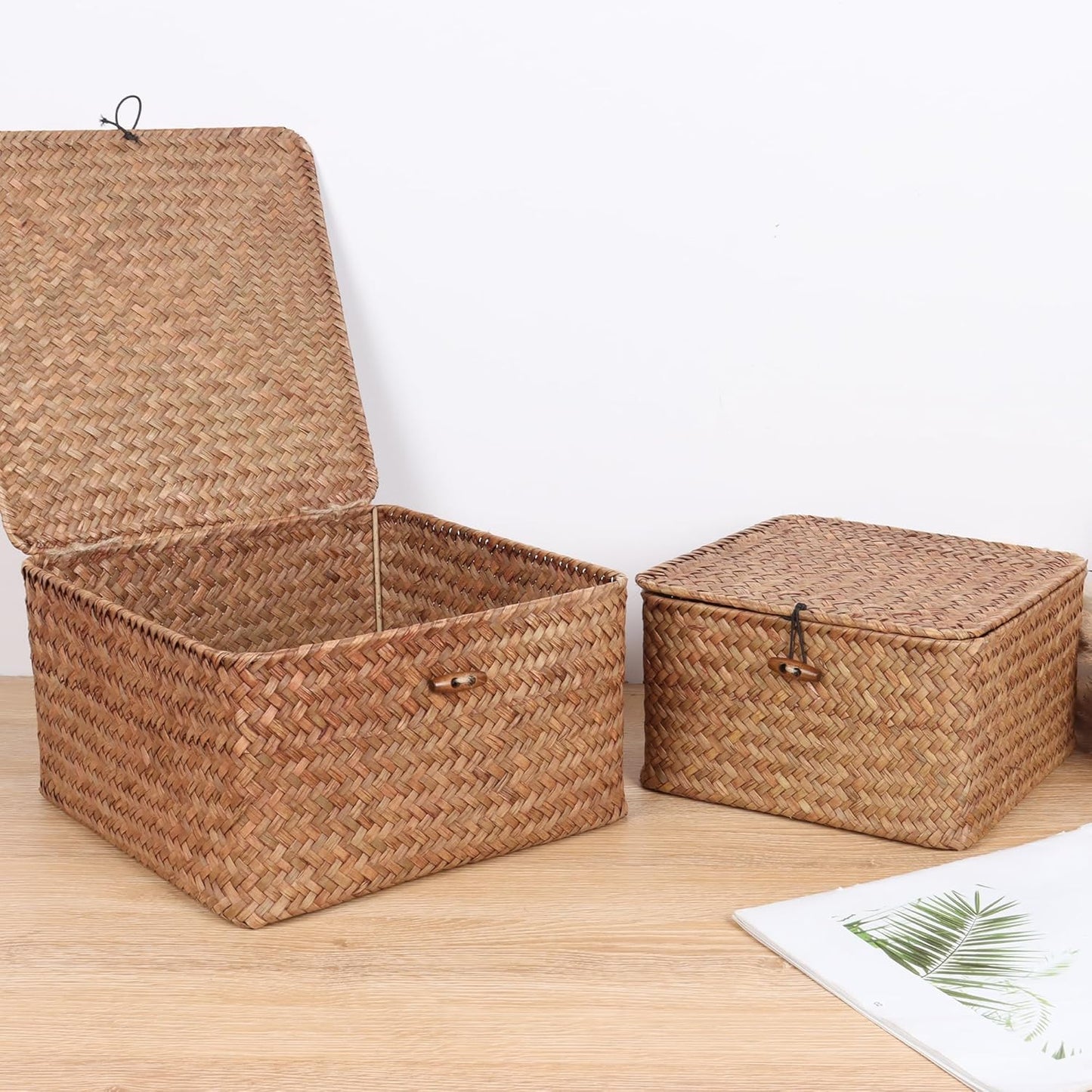 Wicker Shelf Baskets / Medium / Coffee