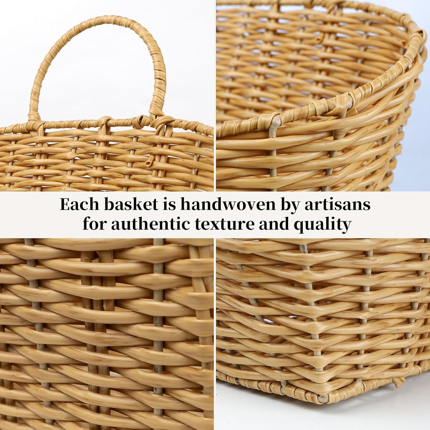 Rustic Farmhouse Wall Decor Organizer / Plastic Rattan-light Brown / Small