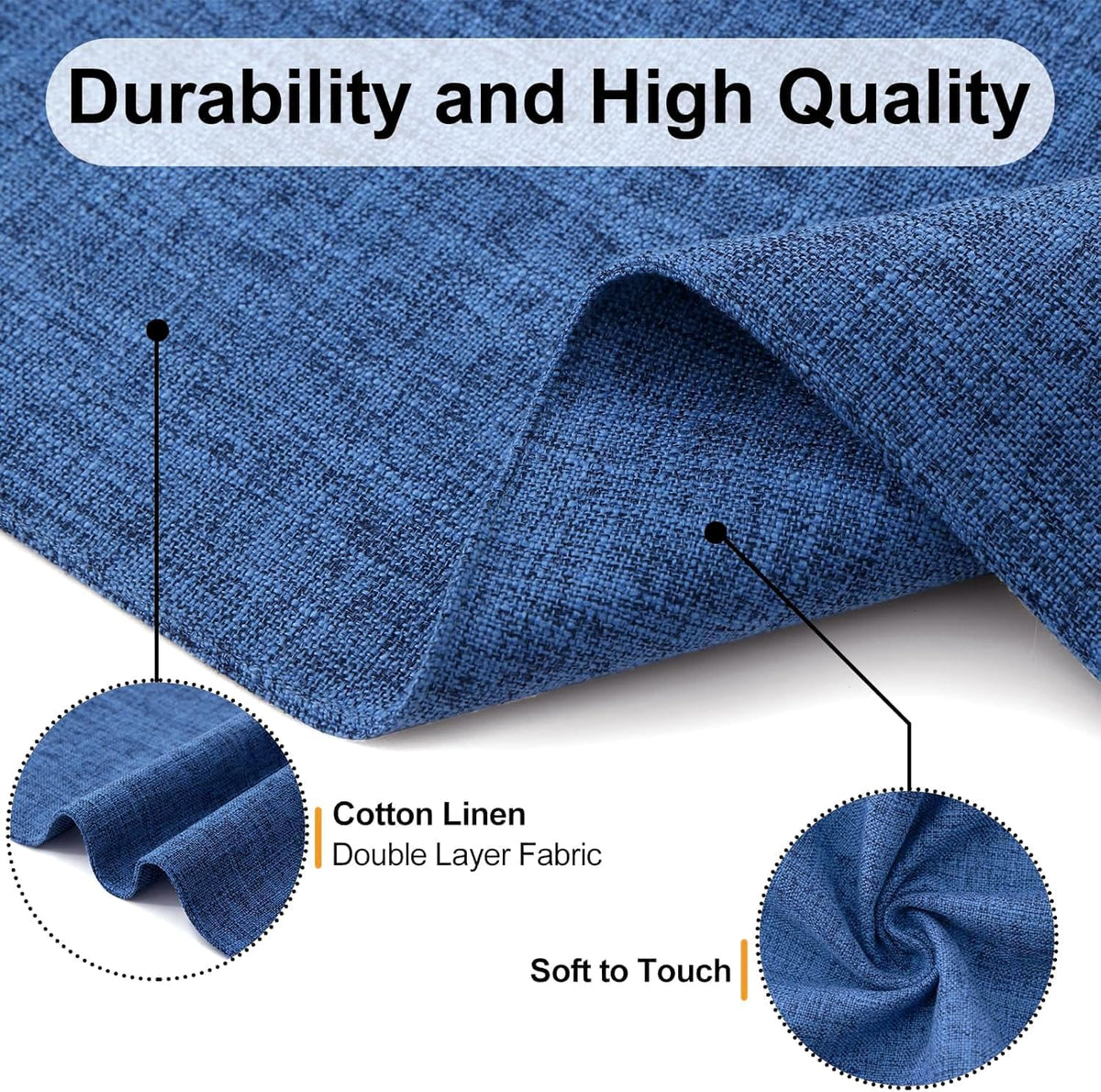 Homaxy Cloths Placemats for Dining Table Set of 12, 13" x 19", Blue | Heat Resistant, Washable, Cotton Linen Blend