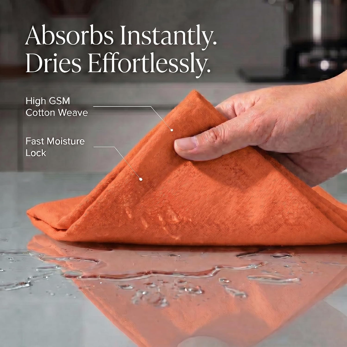 Urban Villa Kitchen Towels Cotton Dish Towels 20”x30” (Set of 6) Orange