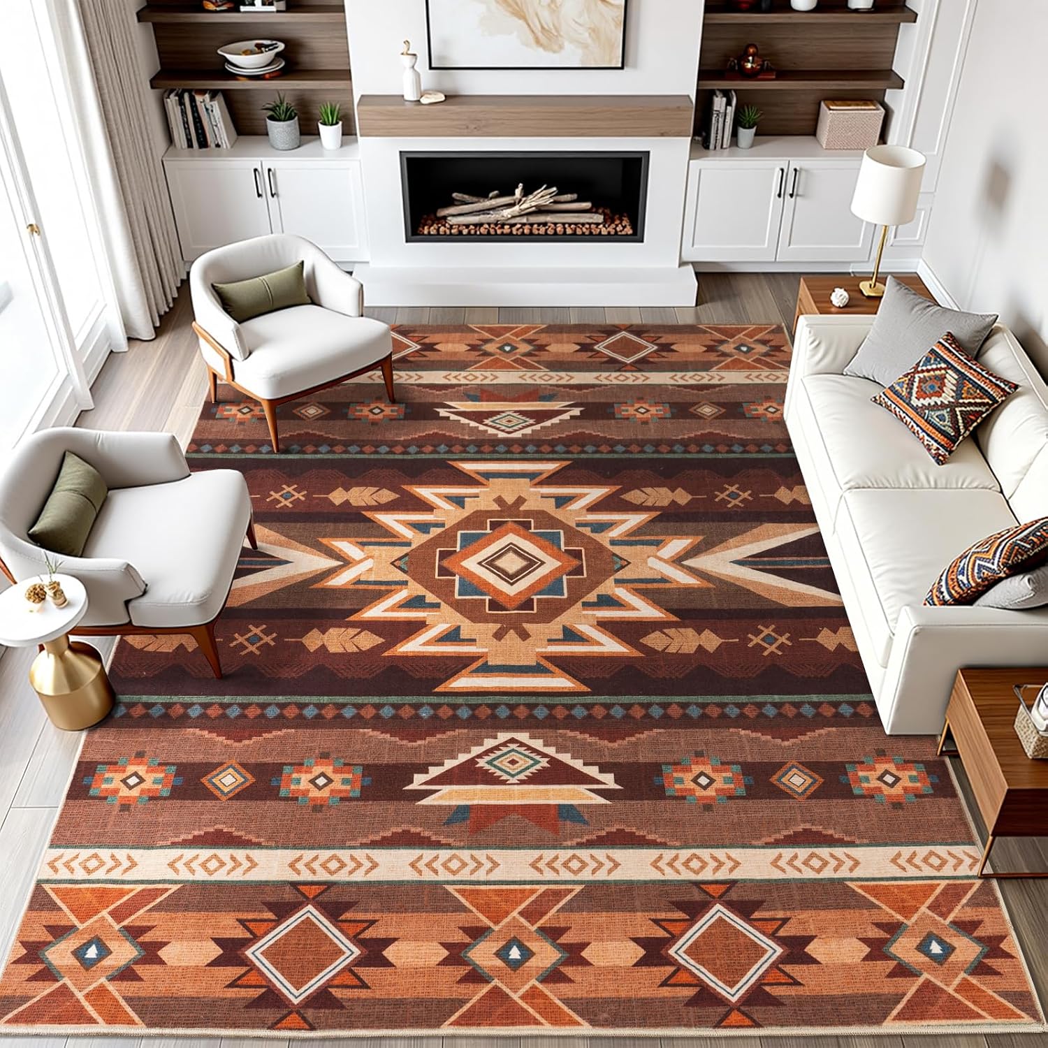 6x9 Beige Neutral Living Room Bedroom Area Rug