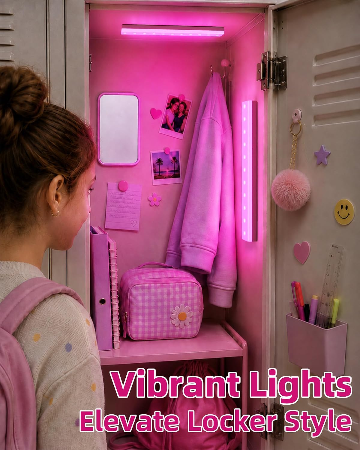 EZVALO Color Changing Locker Light, Bookshelf Light with Remote | Wireless, Magnetic, DIY,1800mAh Rechargeable Battery