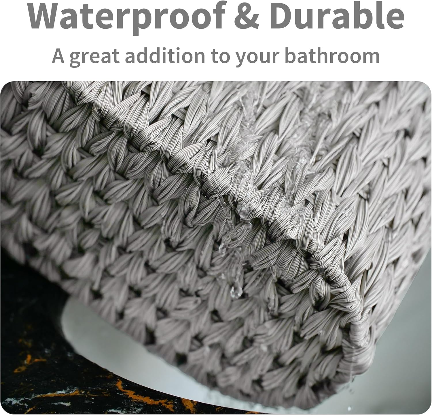 Wicker Basket / Toilet Paper Basket / Grey