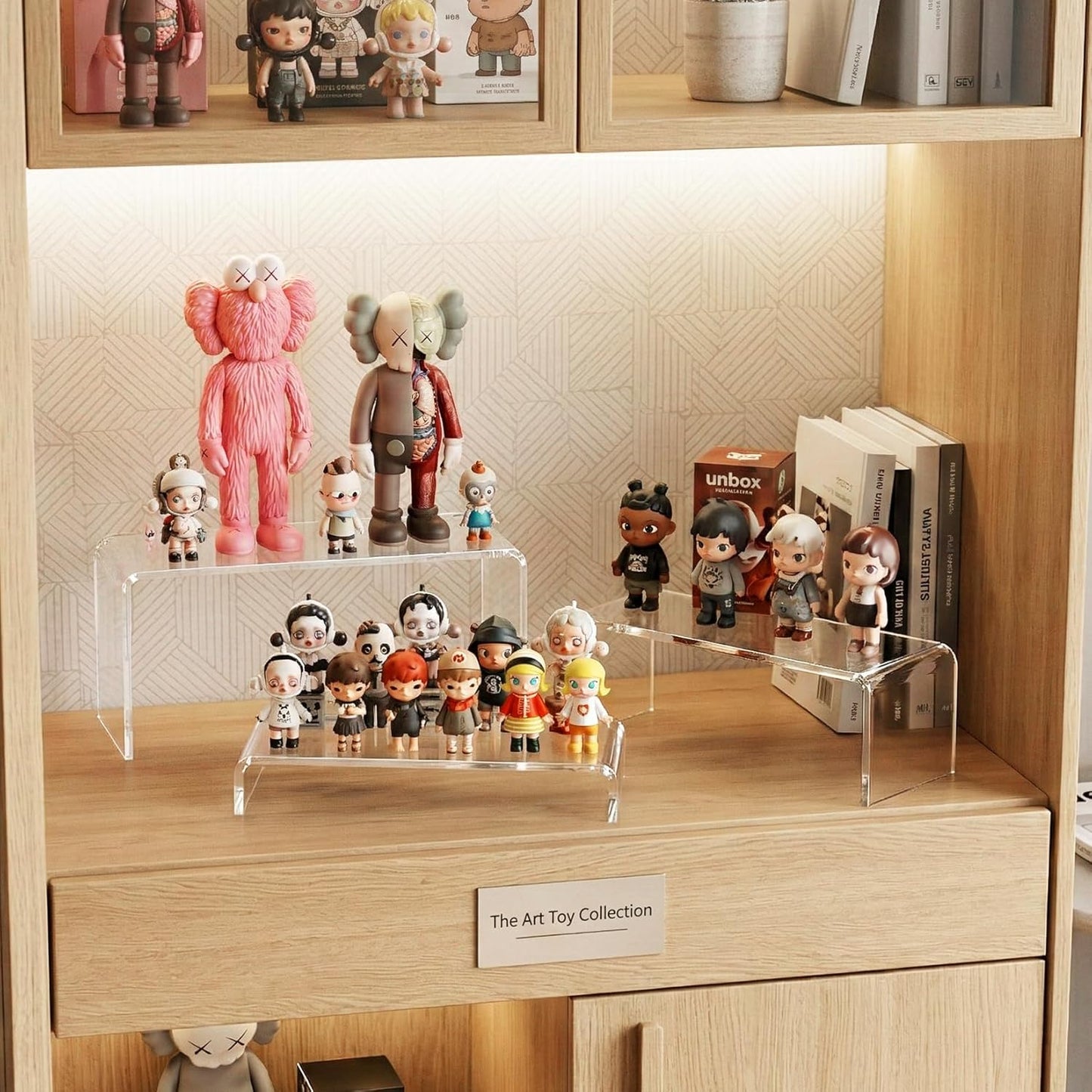 Display Stand Shelf for Figure / Clear / Set of 6