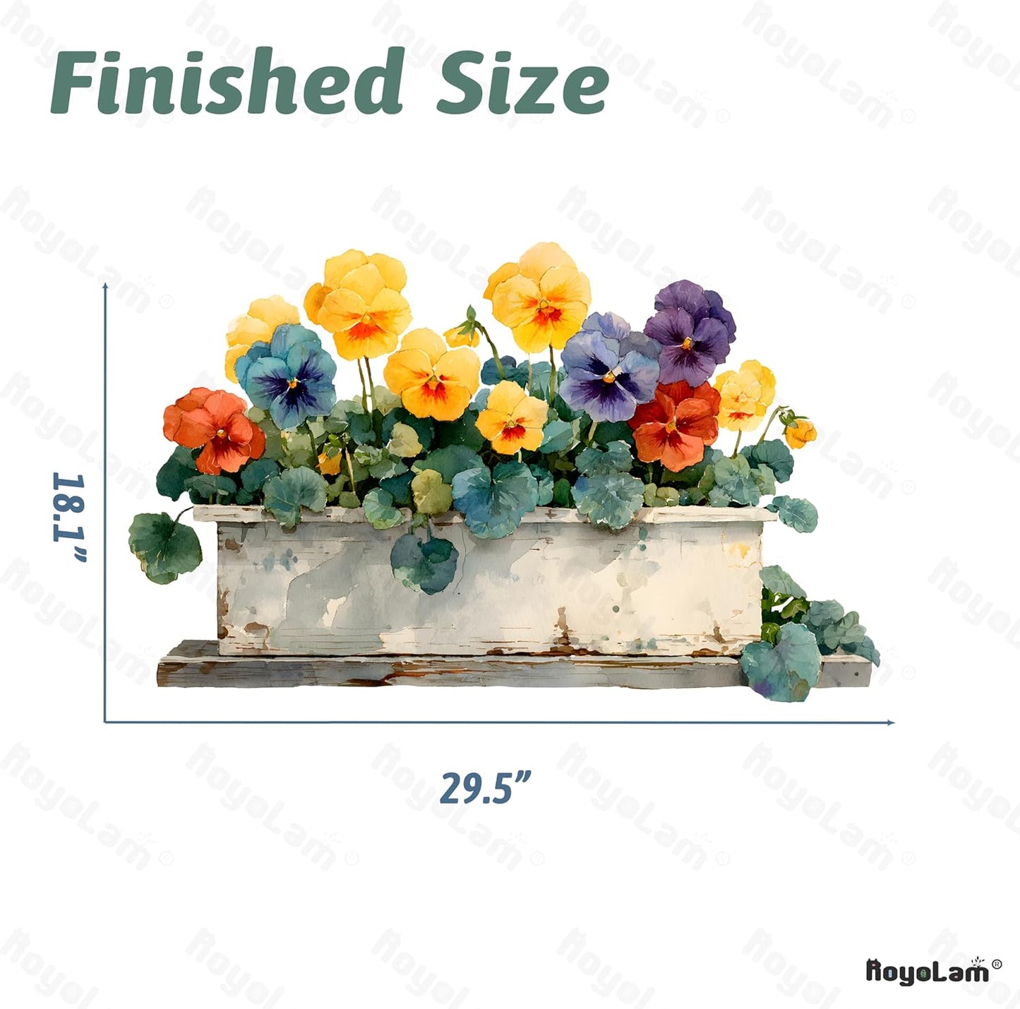 Pansy Flower Wall Decals Removable Rustic Garden Bloom Vinyl Stickers for Nursery Living Room