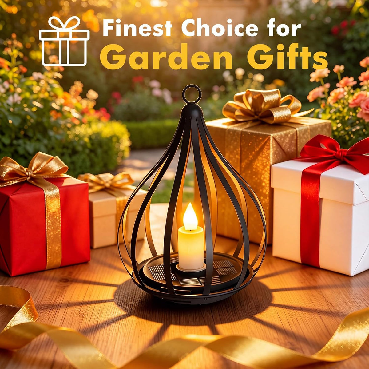 Solar Lanterns Outdoor Waterproof Hanging Solar Lights Outdoor Decor 4 Pack | Outdoor Solar Lanterns with Flickering