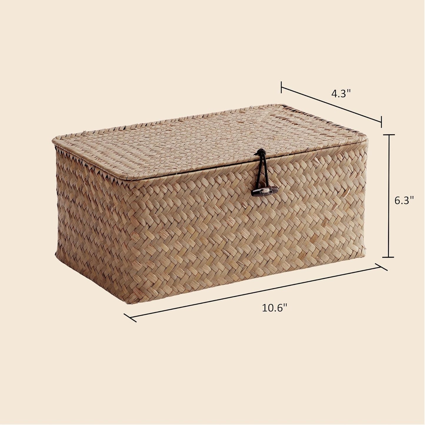 Seagrass Bin / Shelf Baskets Multipurpose Container for Boho Decoration / Coffee / Natural