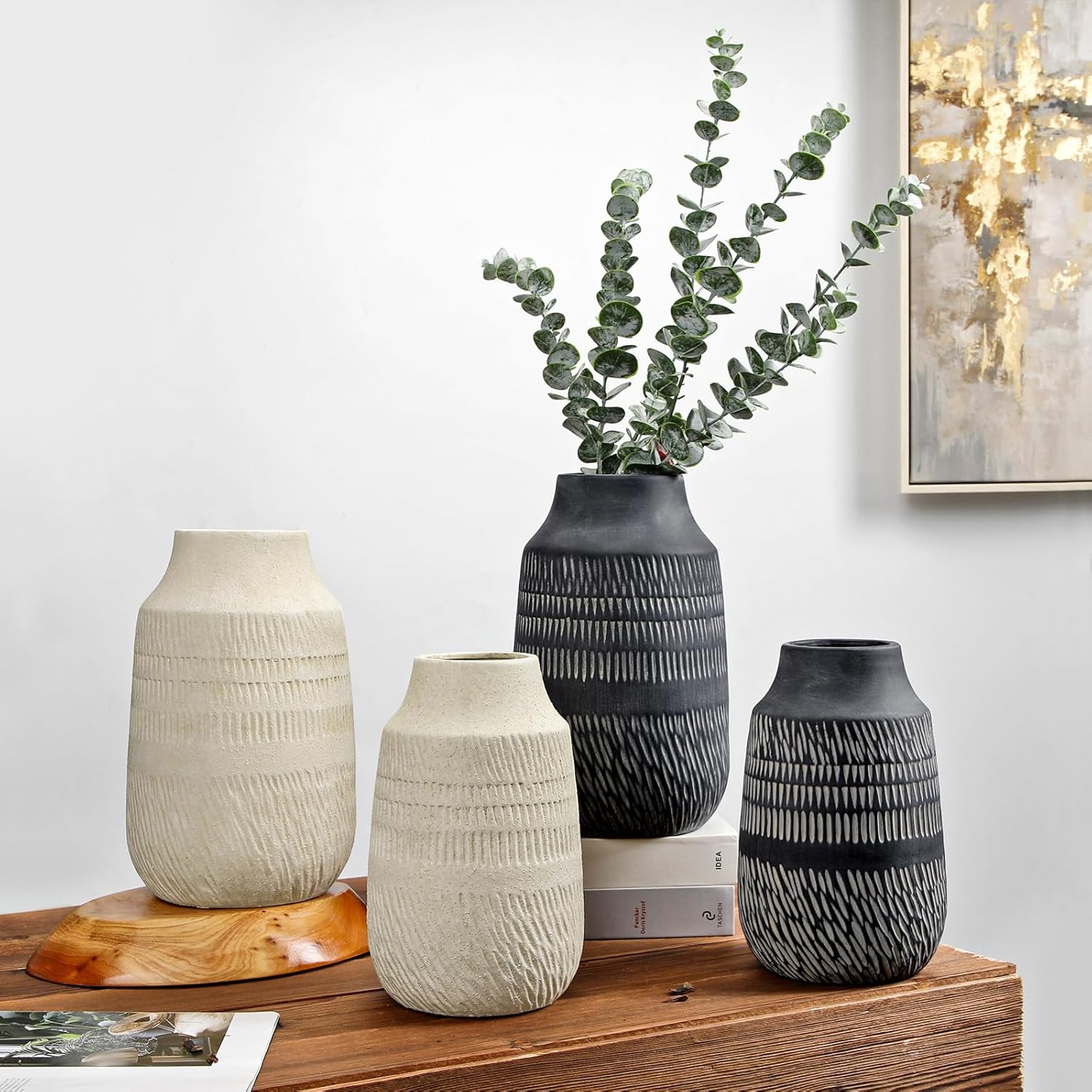 11" Rustic Farmhouse Vase / 11" Dark Gray