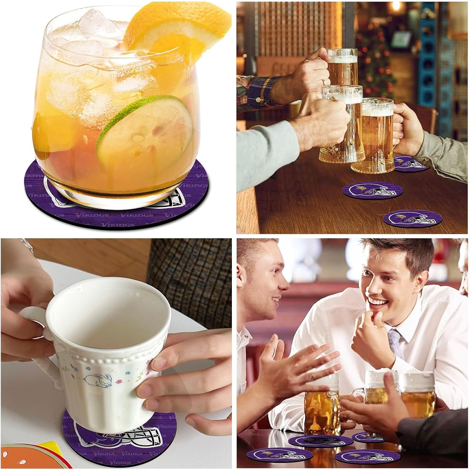 Coasters for Drinks / 10 Purple / Set of 4