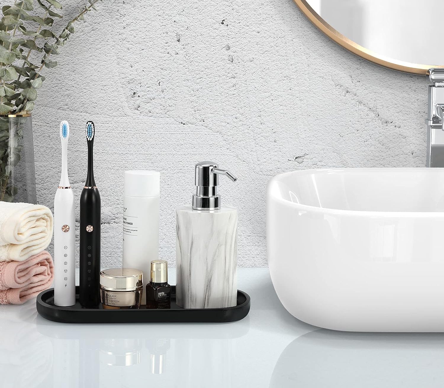 Bathroom Vanity Tray / Matte Black / Small