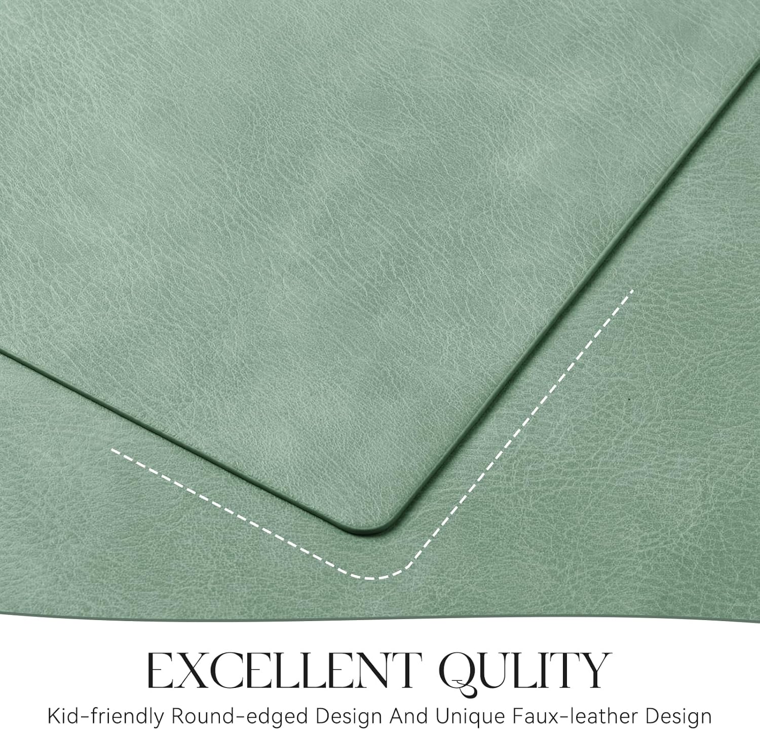 MOSAYT Vinyl Placemats Set of 12-12 X 17 Inch - Faux Leather 100% Waterproof Oil-Proof Wipeable PU Place Mats, Heat