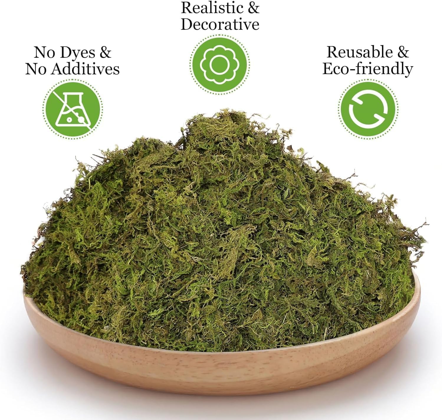 2.6LBS Artificial Fake Moss for Fake Plants Indoor- Faux Craft Moss for Potted / 2.6 Lb / Green