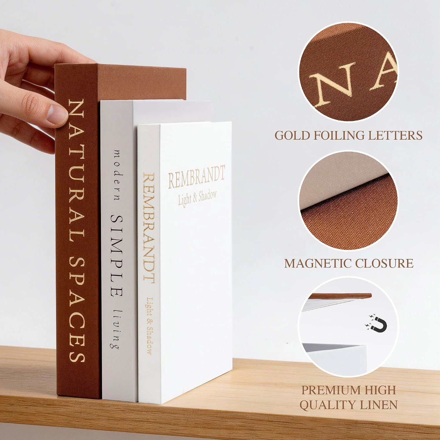 Faux Book Set for Living / Beige-brown