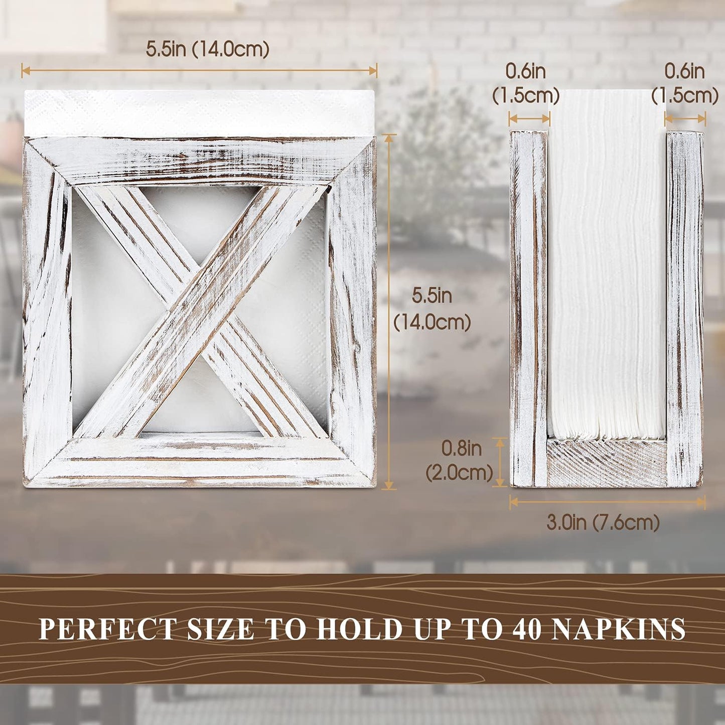 Farmhouse Wooden Napkin Holder