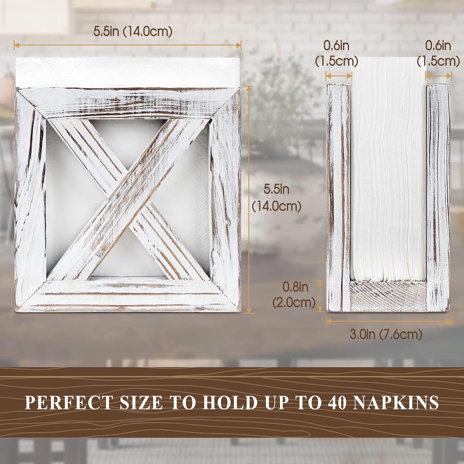 Farmhouse Wooden Napkin Holder