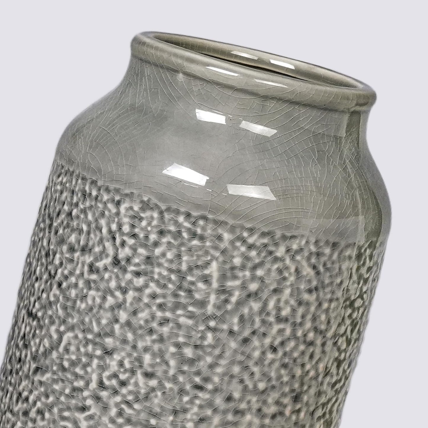 Ceramic Vase / Minimalist Decorative Vases for Flower / Gray / 9 Inch