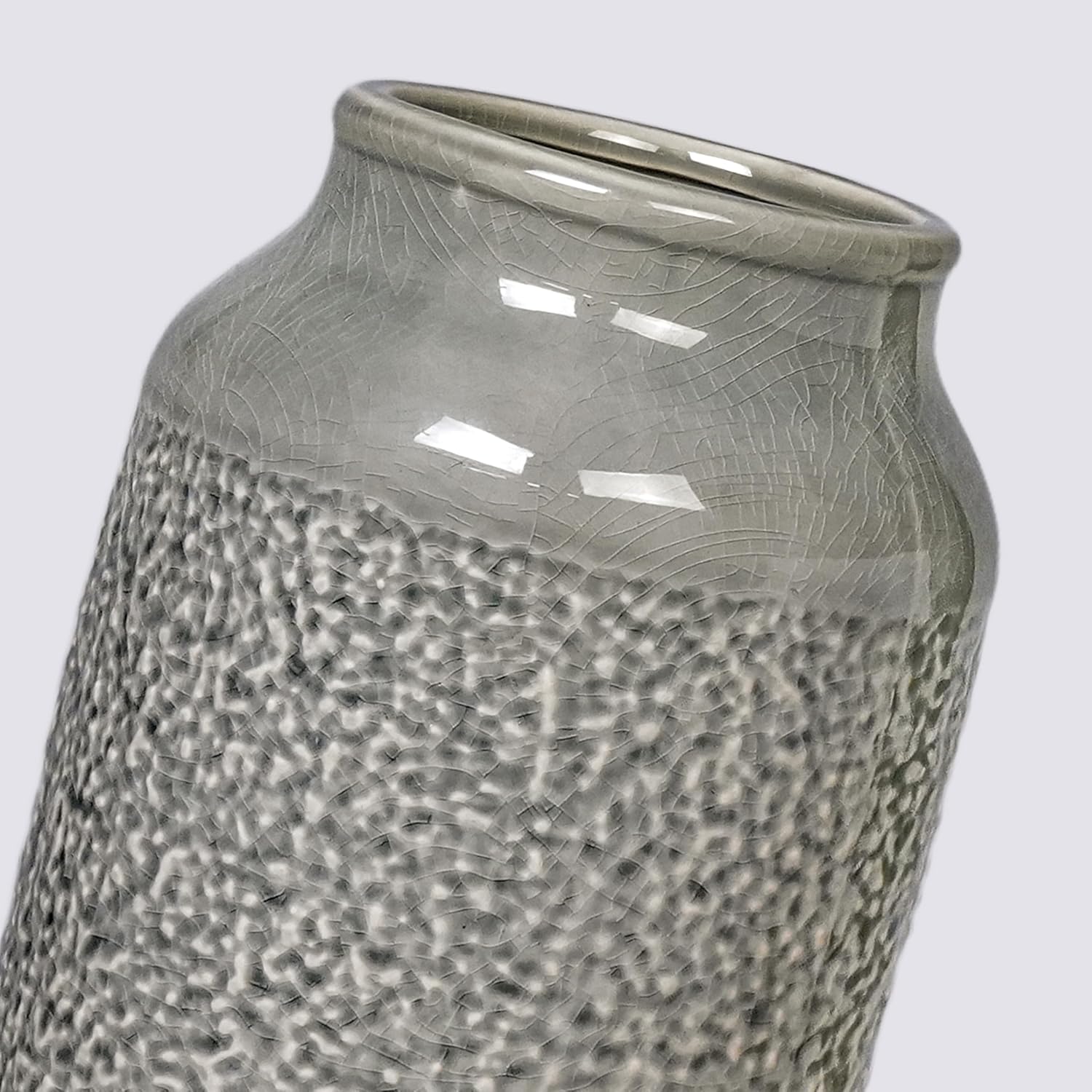 Ceramic Vase / Minimalist Decorative Vases for Flower / Gray / 9 Inch