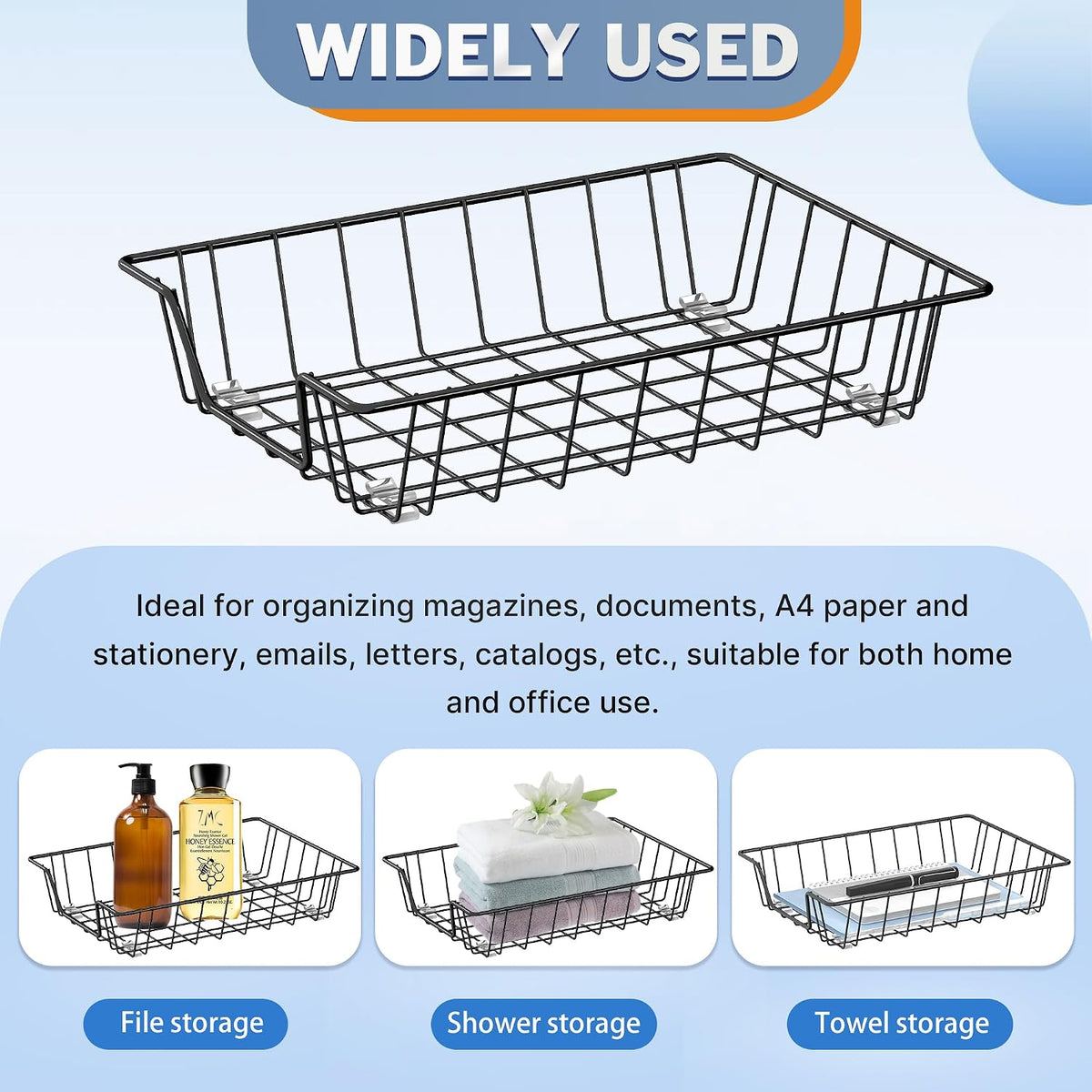 A4 Letter Magazine Desk File Storage Tray Organizer Bin (6)
