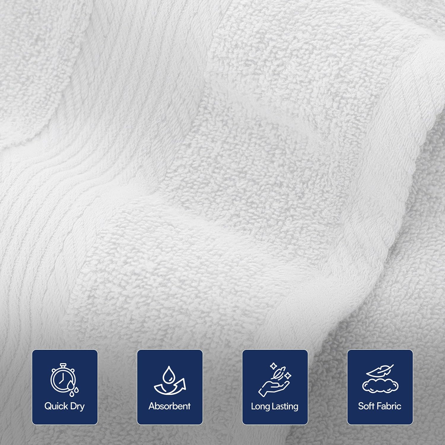 Linteum Textile Supply Premium 16x27 Inch White Hand Towel – 100% Cotton Zero Twist Towels | Absorbent, Quick Dry