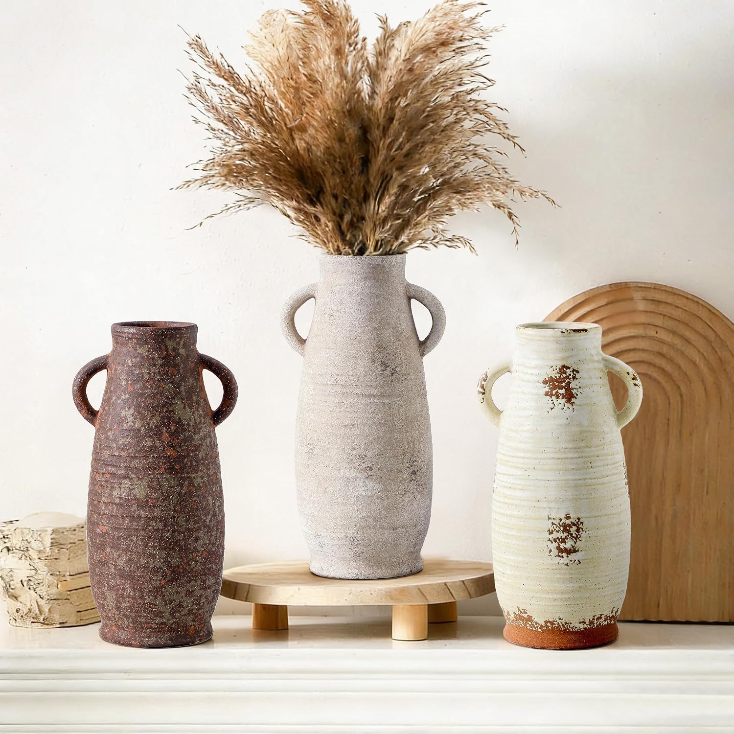 Ceramic Rustic Vase / 203-2-12in / 12.3 Inch