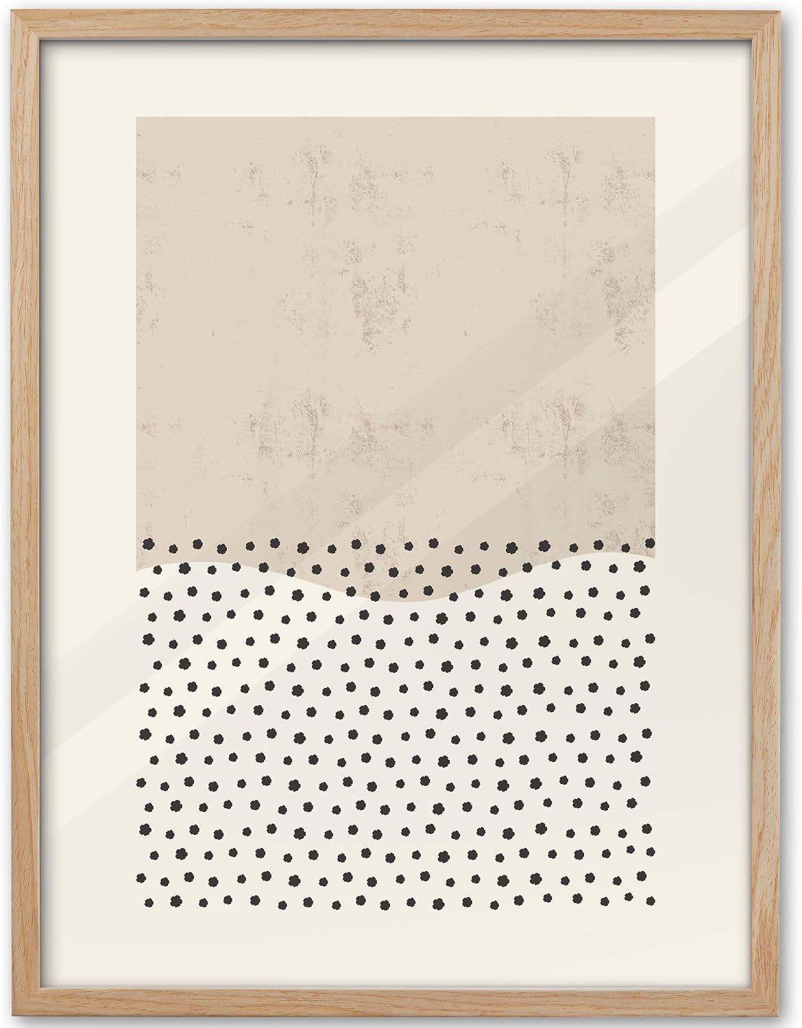 KensTro 12x16 Oak Framed Beige Christian Abstract Wall Art