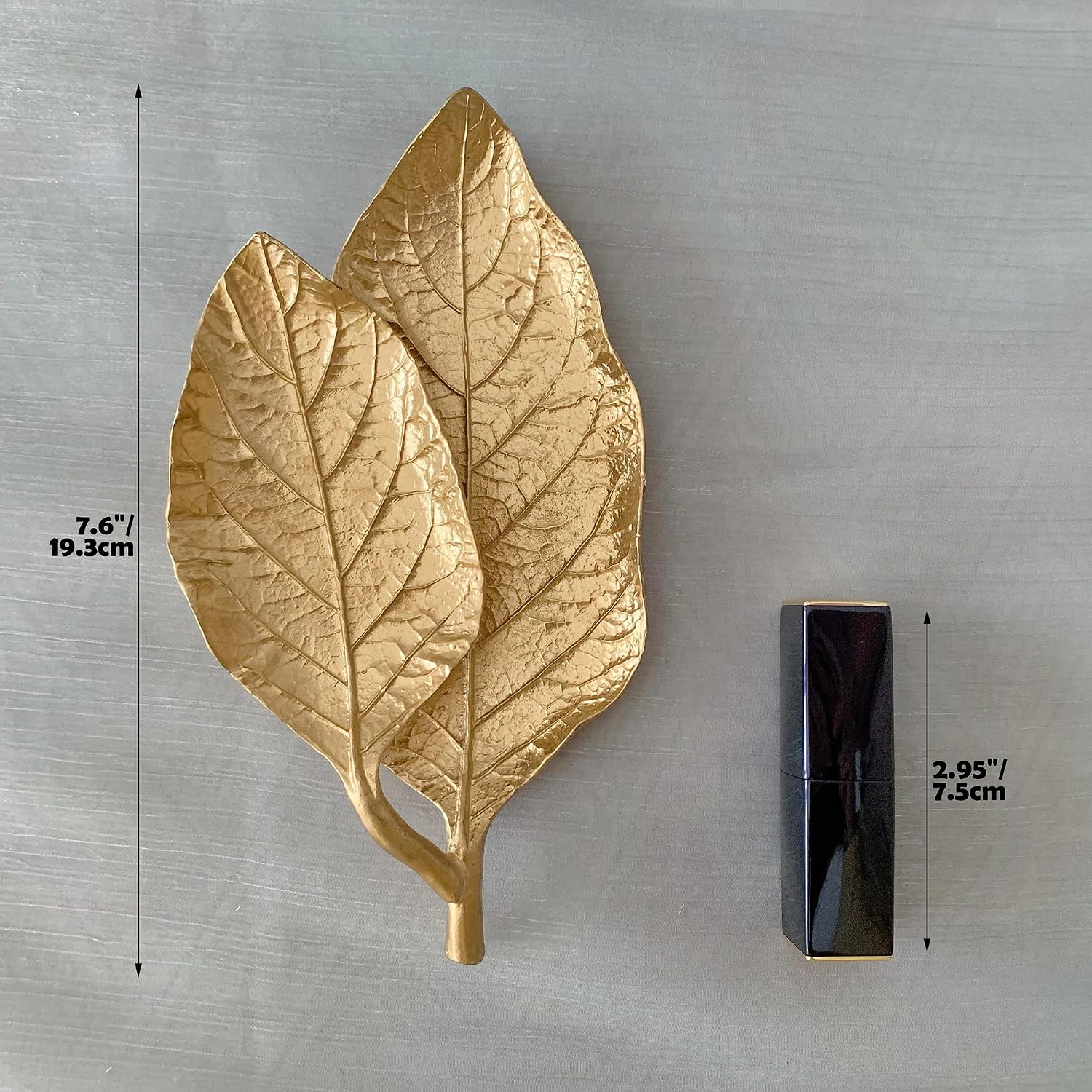 Metal Trinket Dish Leaf Shaped Ring Holder Jewelry Organizer Vanity Dish Tray / Double Mango Leaves