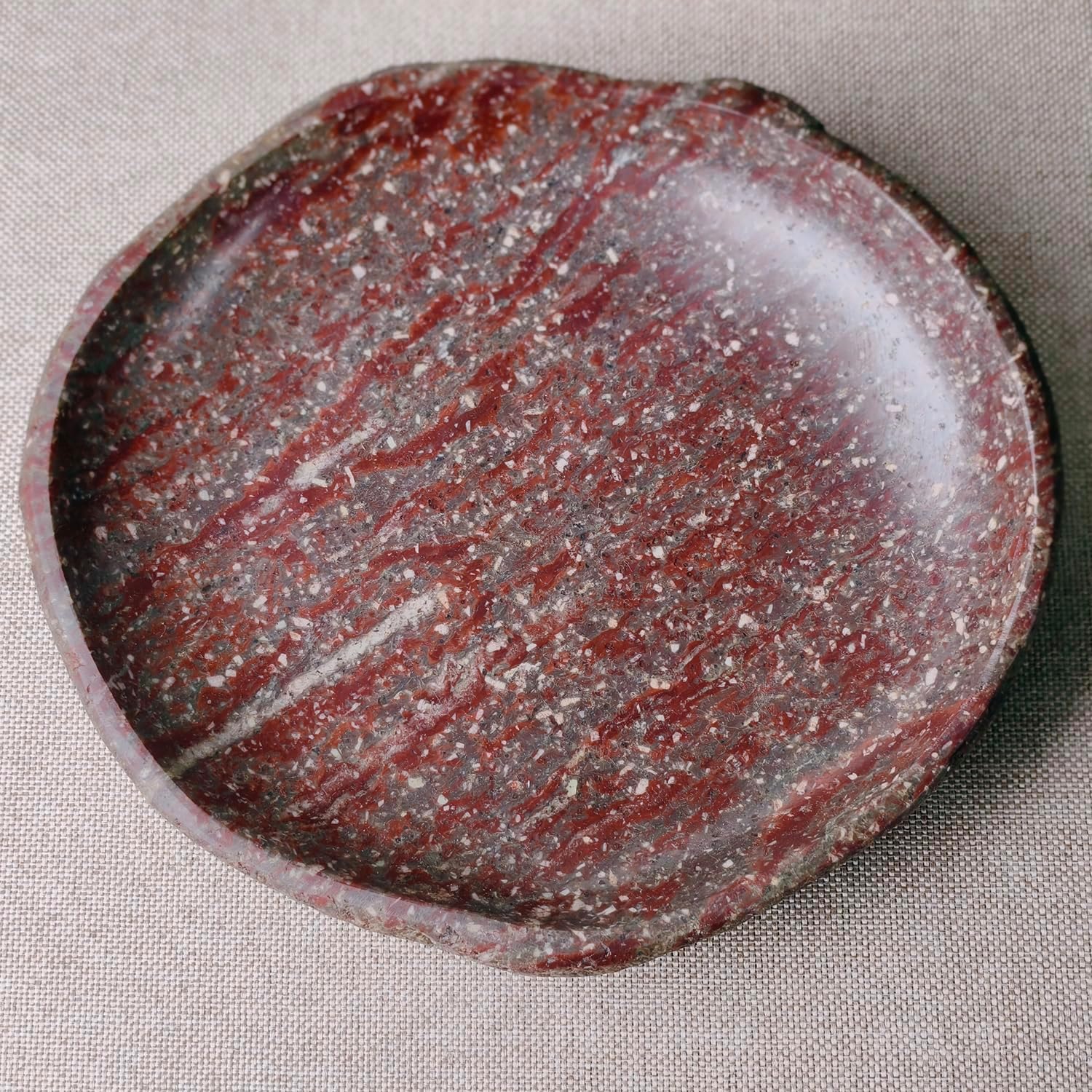 4- Unique Decorative Tray / Deep Red / 6 Inch