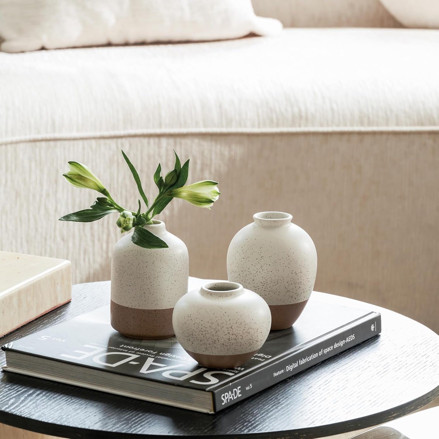 Ceramic Vase / Vases Home Decor Rustic Farmhouse Decor / Beige&brown / Set of 3