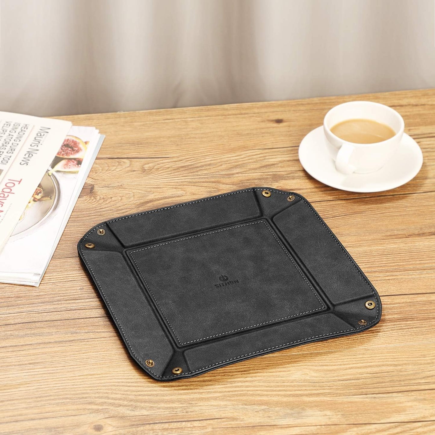 Valet Tray Desktop Storage Organizer / Black
