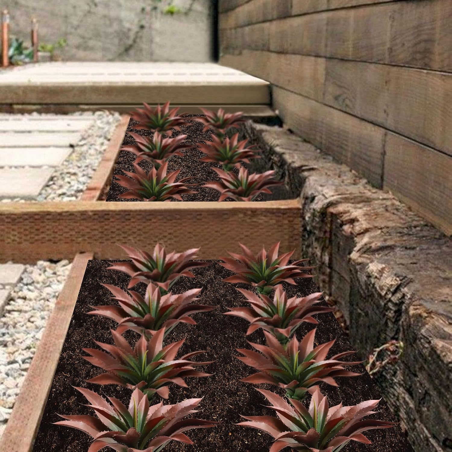 Large Artificial Succulents Aloe Plants Real Touch Fake Flowers Unpotted / Red