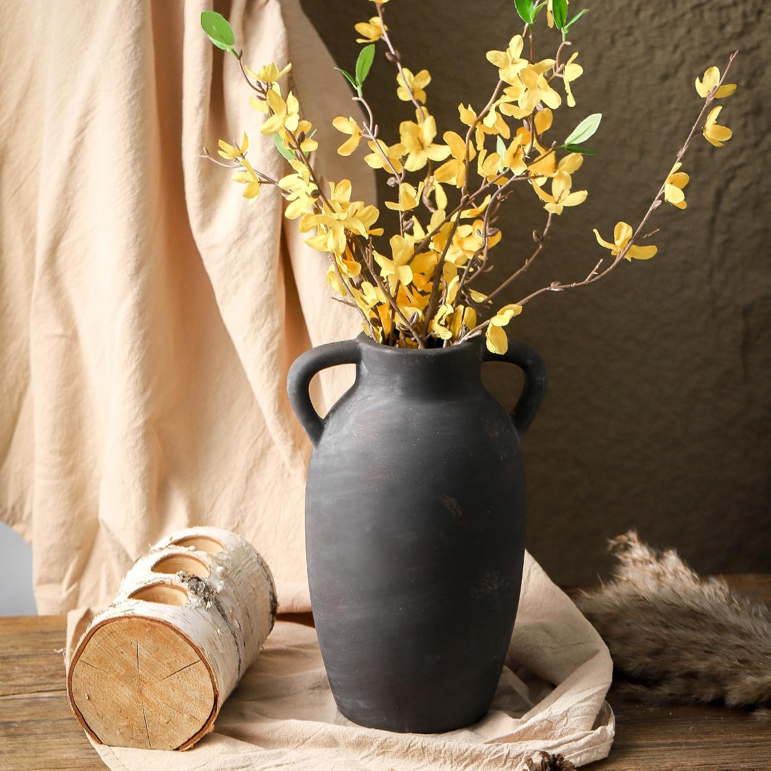 Ceramic Rustic Vase / 110-3-9.6in / 9.6 Inch