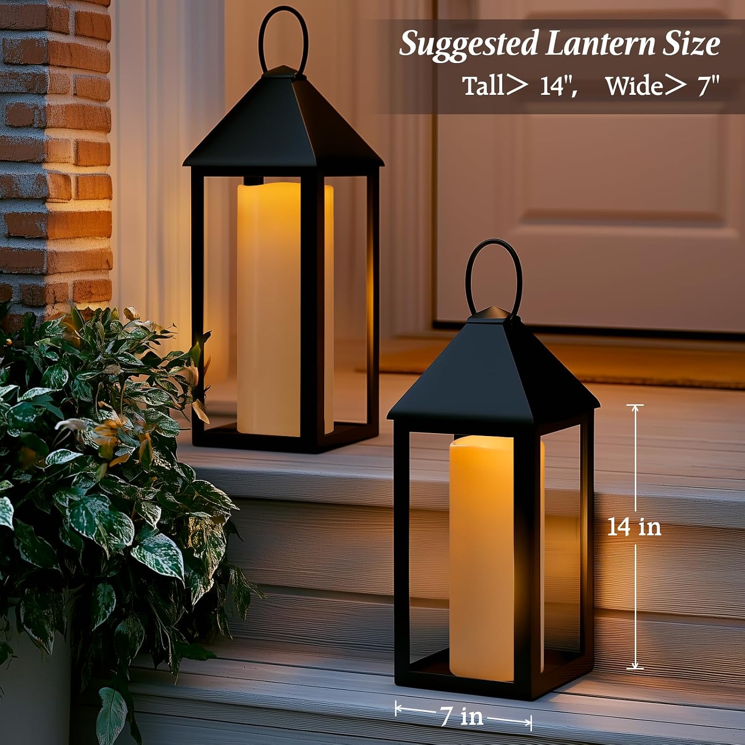 12" x 5" Waterproof Extra Large Outdoor Flameless Candles Battery Operated LED Flickering Pillar Candles with Remote