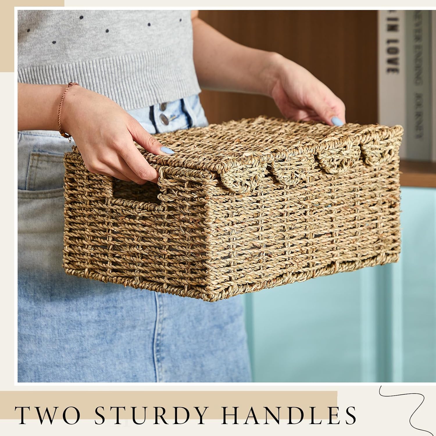 Scalloped Edge Wicker Basket Set / Seagrass / Set of 2