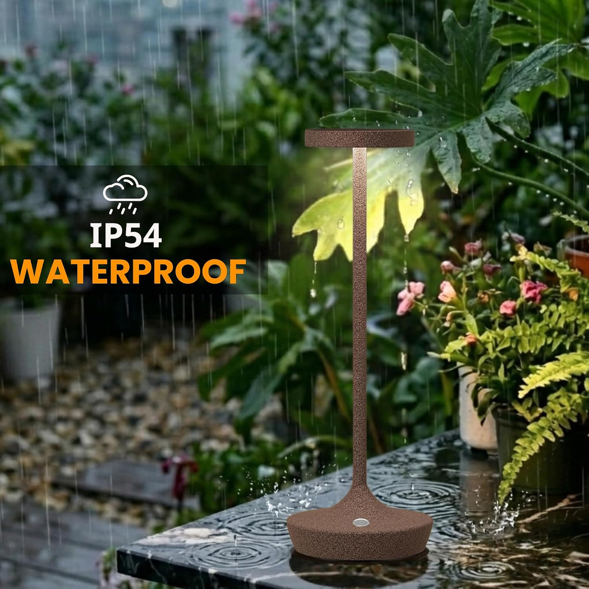 2 Pack Cordless Table Lamps, Rechargeable 6000mAh, 72H Runtime, Waterproof | Stepless Touch Dimming with 3 Color Modes