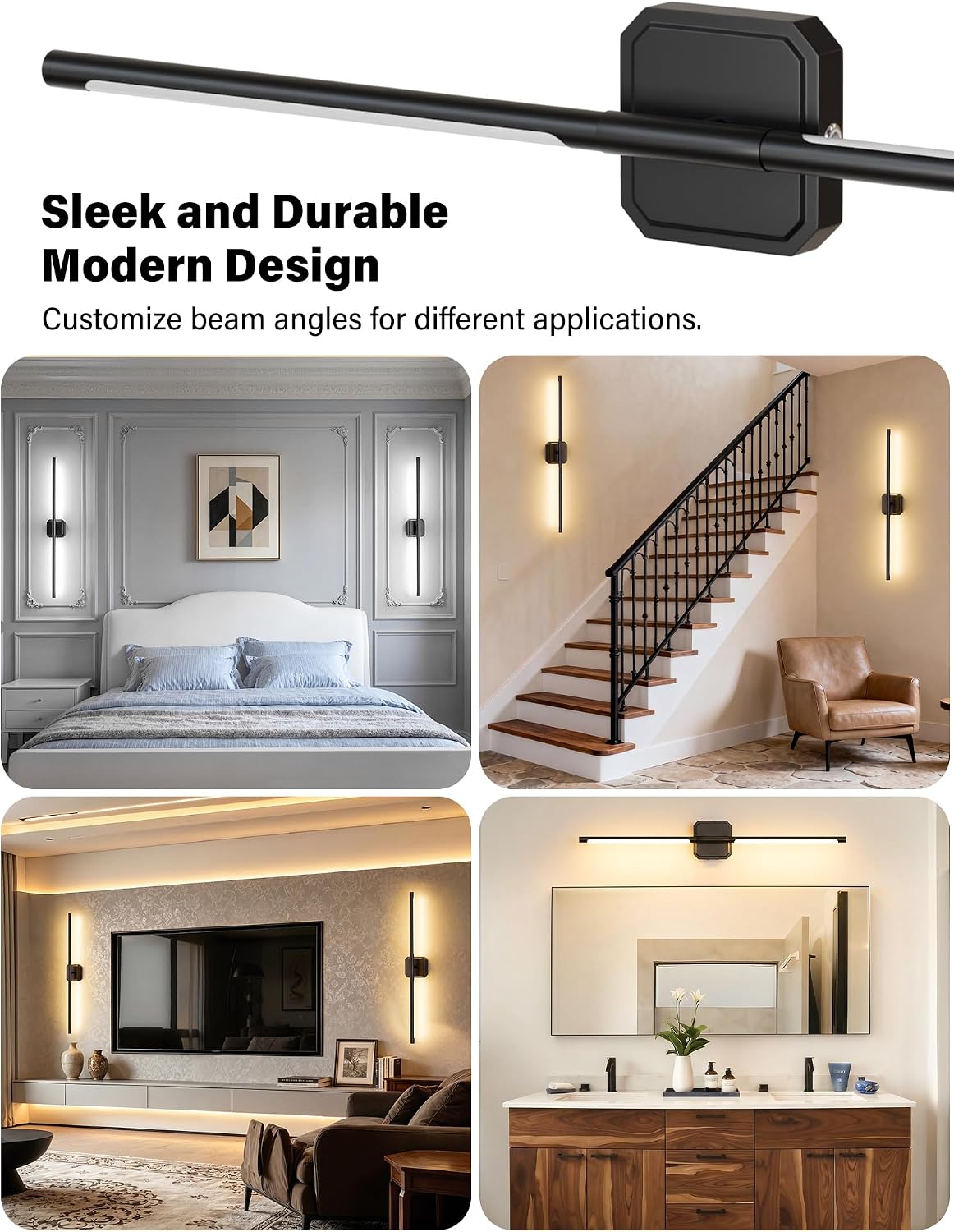Battery Operated Wall Sconces Set of Two, Wireless Wall Lights Touch & Remote Control Rechargeable LED Wall Lamp