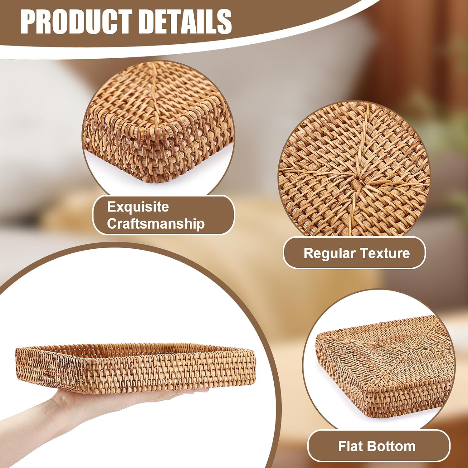 Small Remote Basket / Natural / 8.1 x 8.1 x 1.5