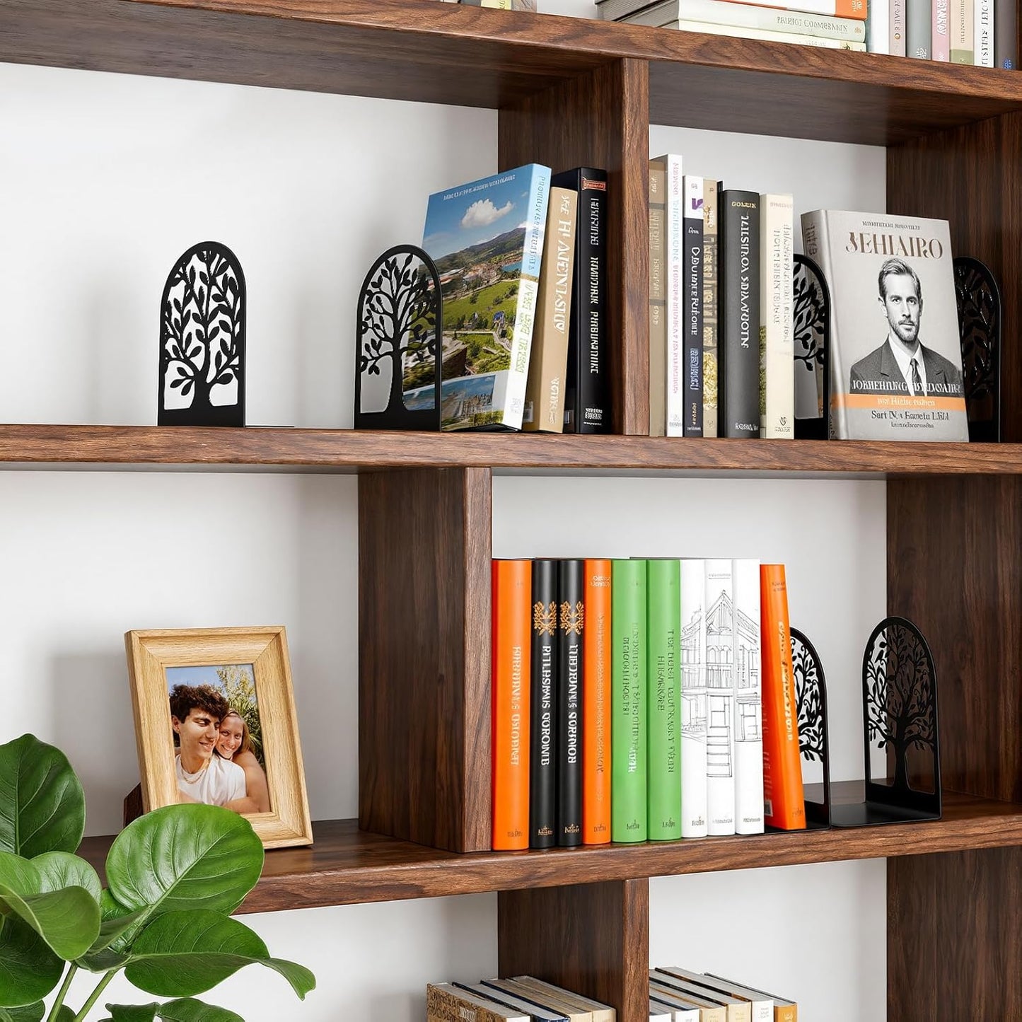 7 Pair Metal Book Ends for Heavy Books / Black